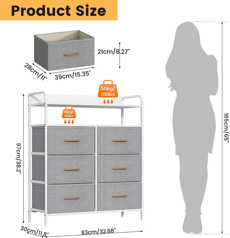 7-Drawer Fabric Chest of Drawers for Bedroom 4