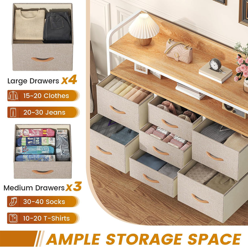 7-Drawer Fabric Chest of Drawers for Bedroom 4