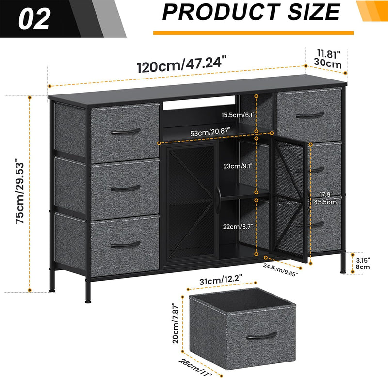 7-Drawer Fabric Chest of Drawers for Bedroom 4