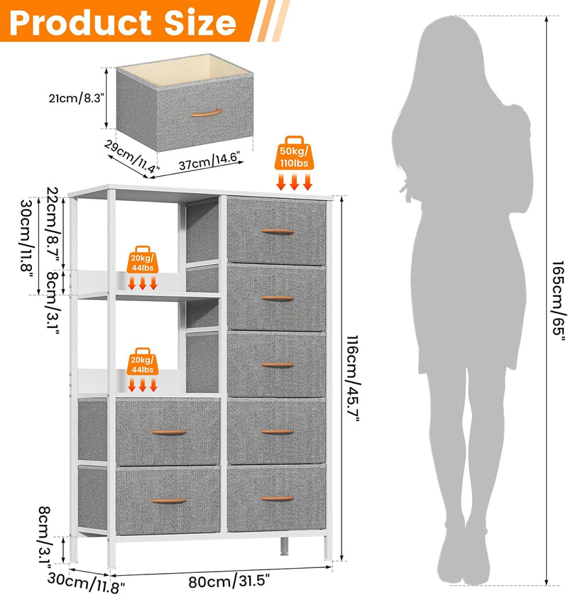 7-Drawer Fabric Chest of Drawers for Bedroom 4