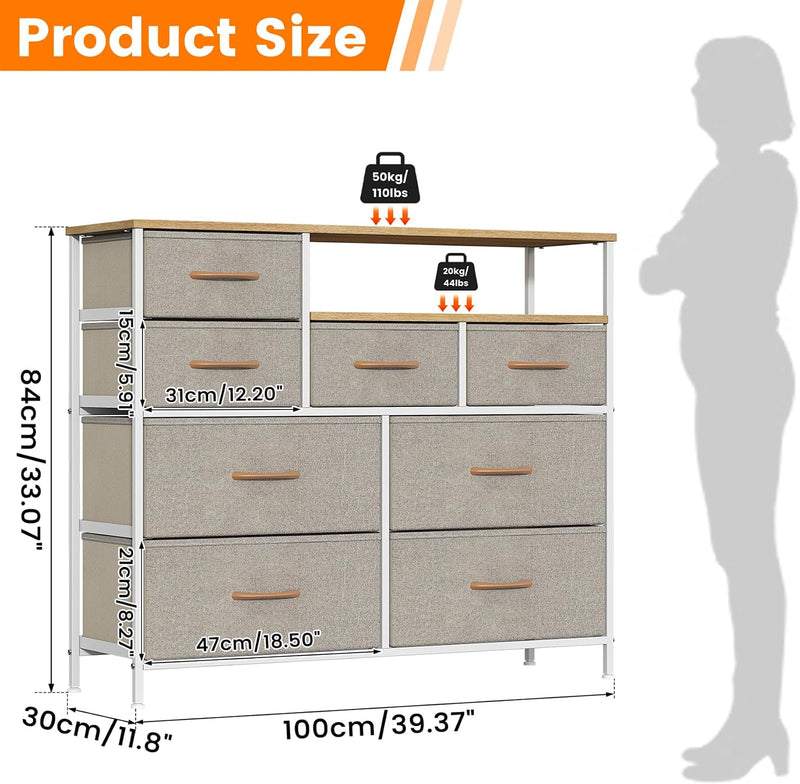 7-Drawer Fabric Chest of Drawers for Bedroom 4