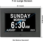 7 Inch Digital Day of the Week Clock