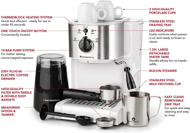 7 PC All-In-One Espresso Cappuccino Maker Machine Barista
