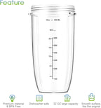 7 Pieces Nutribullet Blender Cups Blade Replacement Set