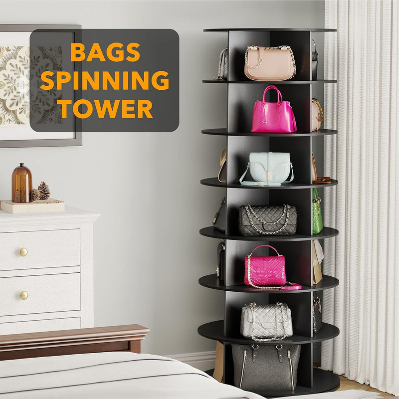7 Tier Rotating Shoe Rack Tower Display Lazy