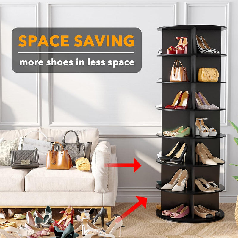 7 Tier Rotating Shoe Rack Tower Display Lazy