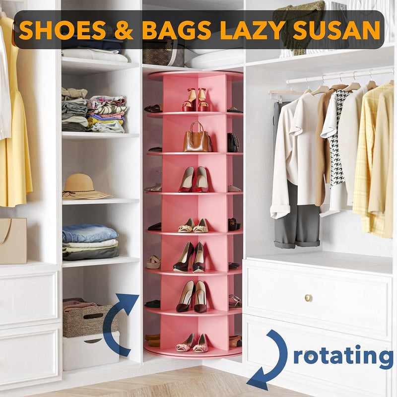 7 Tier Rotating Shoe Rack Tower Display Lazy