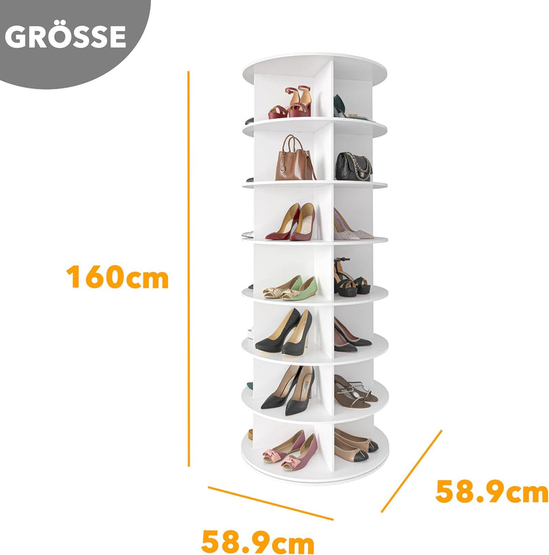 7 Tier Rotating Shoe Rack Tower Display Lazy
