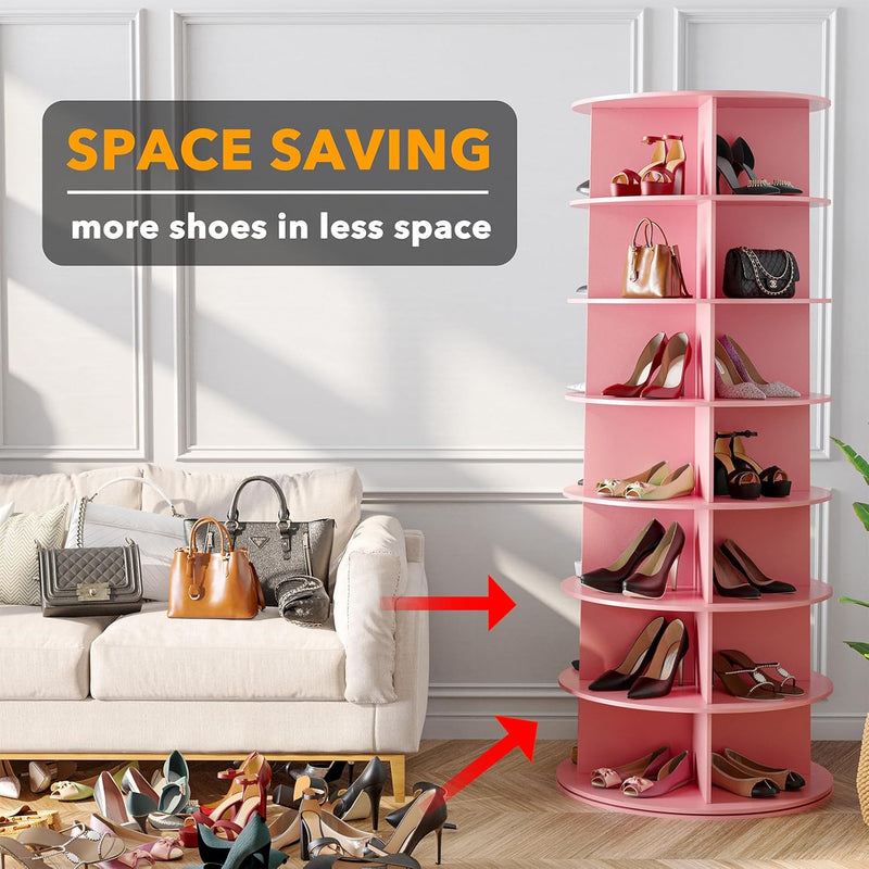 7 Tier Rotating Shoe Rack Tower Display Lazy