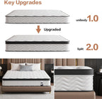Mattress 10" Firm Hybrid Memory Foam Pocket Spring