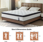 Mattress 10" Firm Hybrid Memory Foam Pocket Spring