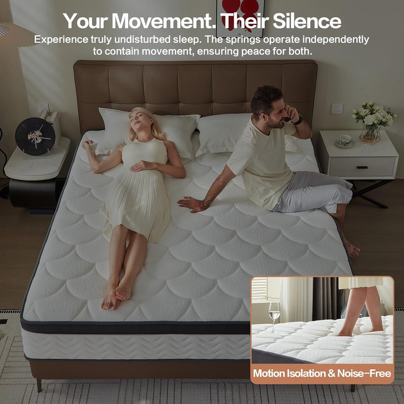 Mattress 10" Firm Hybrid Memory Foam Pocket Spring