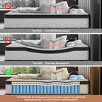 Mattress 10" Firm Hybrid Memory Foam Pocket Spring