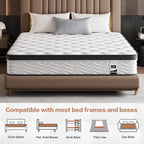 Mattress 10" Firm Hybrid Memory Foam Pocket Spring