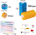 700 Yard Bobbins Sewing Thread Set 36 Colors