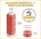 700 Yard Bobbins Sewing Thread Set 36 Colors