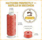700 Yard Bobbins Sewing Thread Set 36 Colors