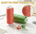 700 Yard Bobbins Sewing Thread Set 36 Colors