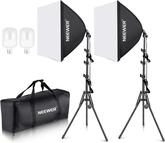 700W Equivalent Softbox Lighting Kit Photo Studio Equipment (2 Pack)