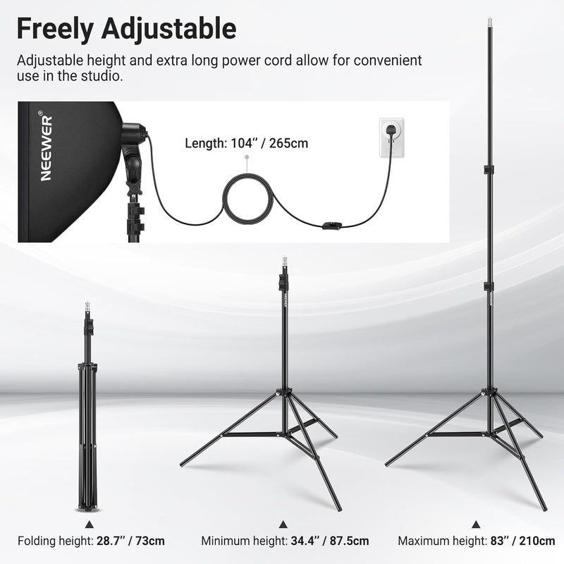 700W Equivalent Softbox Lighting Kit Photo Studio Equipment (2 Pack)
