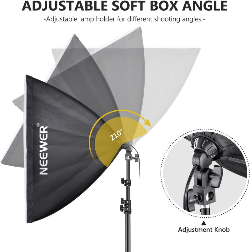700W Equivalent Softbox Lighting Kit Photo Studio Equipment (2 Pack)