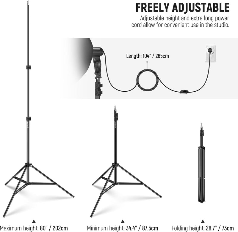 700W Equivalent Softbox Lighting Kit Photo Studio Equipment (2 Pack)