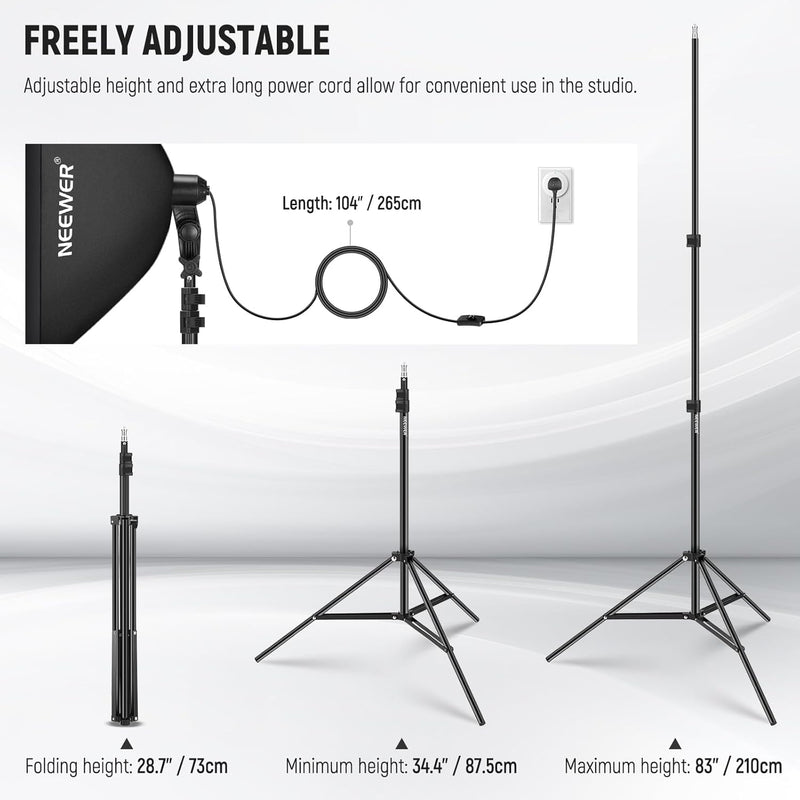 700W Equivalent Softbox Lighting Kit Photo Studio Equipment (2 Pack)
