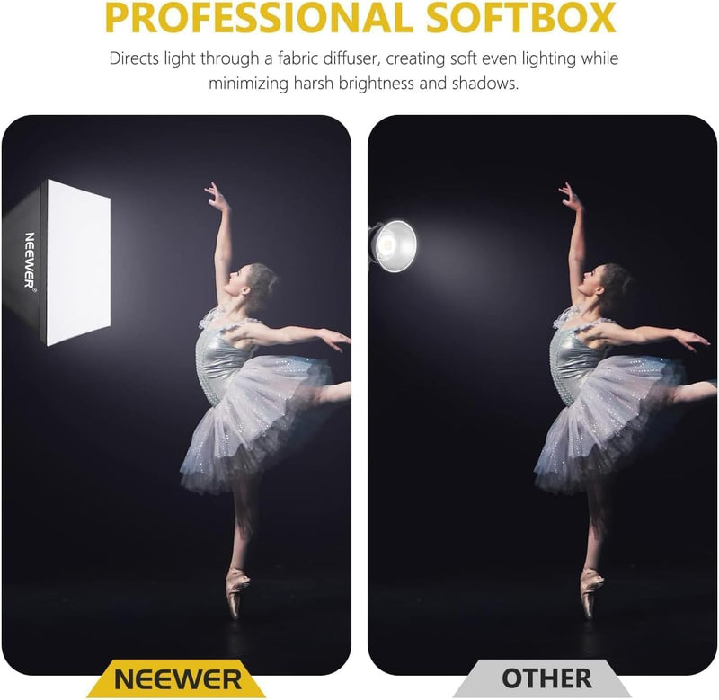 700W Equivalent Softbox Lighting Kit Photo Studio Equipment (2 Pack)