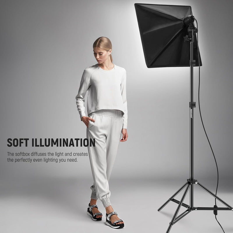 700W Equivalent Softbox Lighting Kit Photo Studio Equipment (2 Pack)