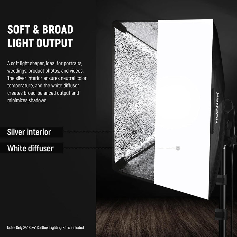700W Equivalent Softbox Lighting Kit Photo Studio Equipment (2 Pack)