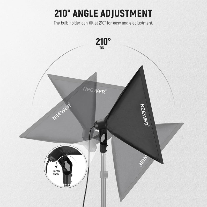 700W Equivalent Softbox Lighting Kit Photo Studio Equipment (2 Pack)