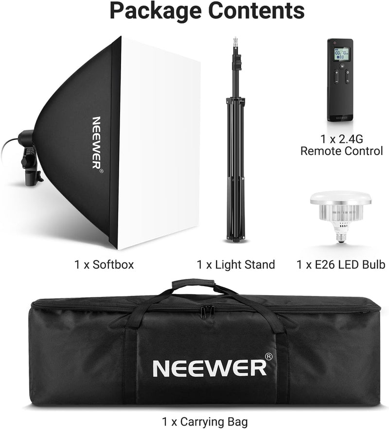 700W Equivalent Softbox Lighting Kit Photo Studio Equipment (2 Pack)