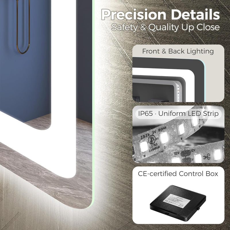 700x1000MM Bluetooth-Bathroom-Mirror-With-LED-Lights Edge