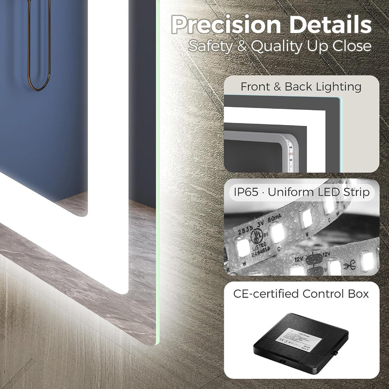 700x1000MM Bluetooth-Bathroom-Mirror-With-LED-Lights Edge