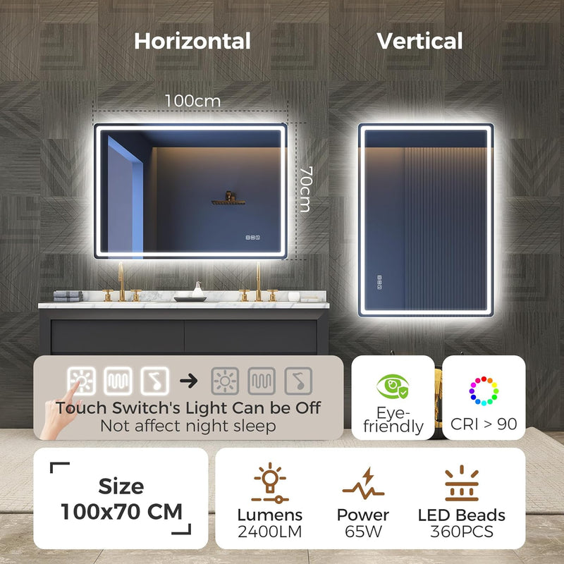 700x1000MM Bluetooth-Bathroom-Mirror-With-LED-Lights Edge