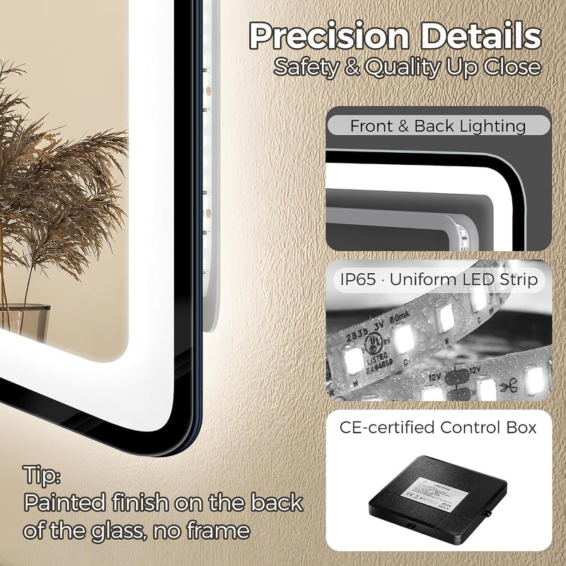 700x1000MM Bluetooth-Bathroom-Mirror-With-LED-Lights Edge