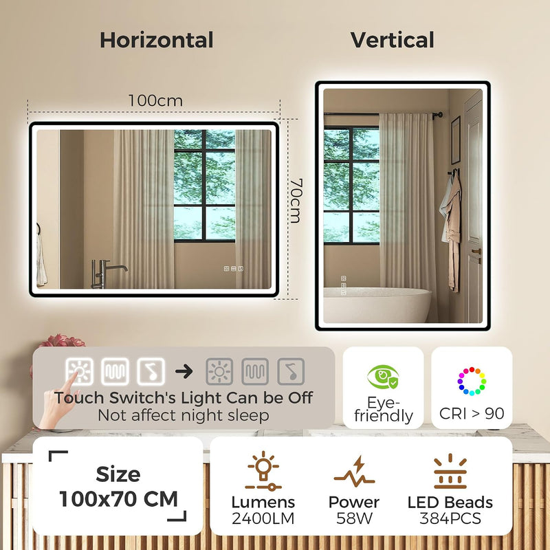 700x1000MM Bluetooth-Bathroom-Mirror-With-LED-Lights Edge