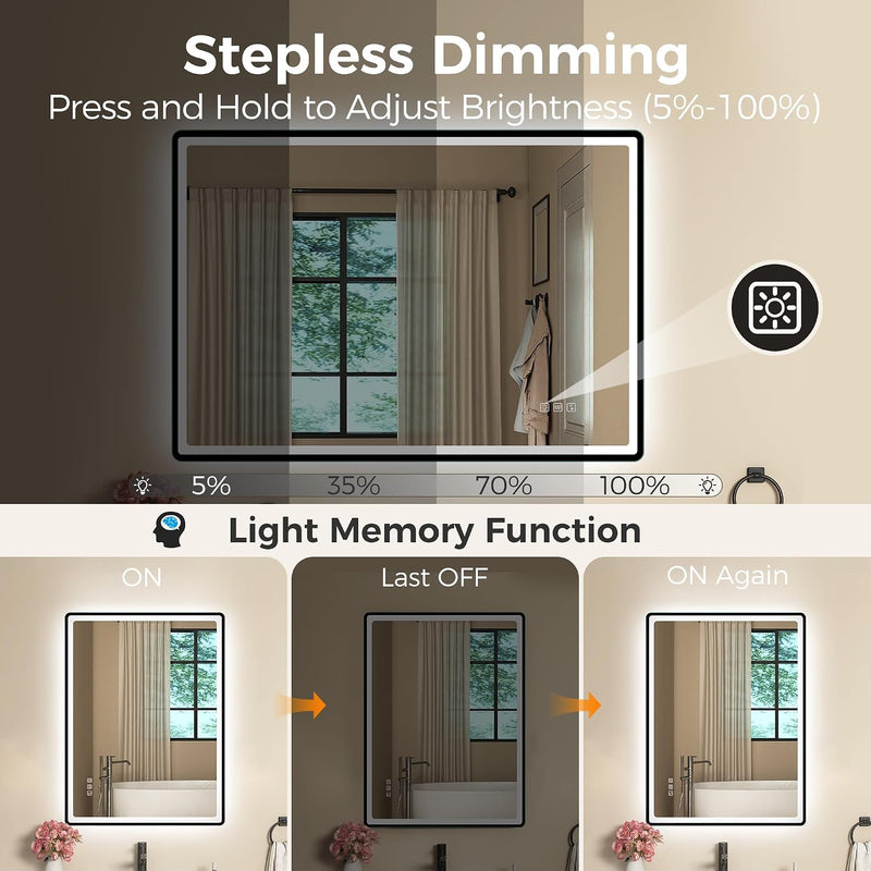 700x1000MM Bluetooth-Bathroom-Mirror-With-LED-Lights Edge
