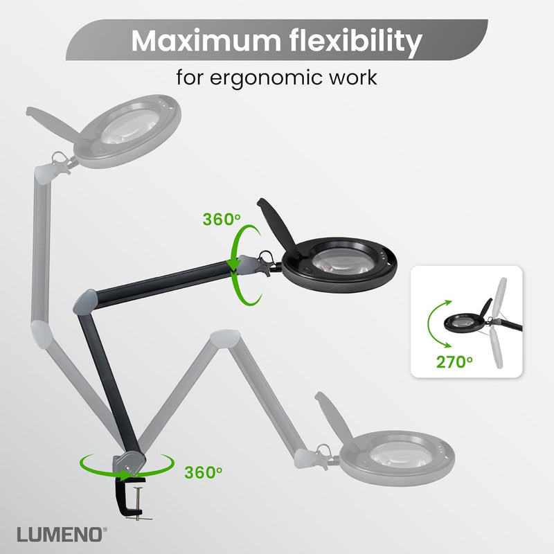 721x LED Magnifying Lamp 3 Dioptre Table Clamp