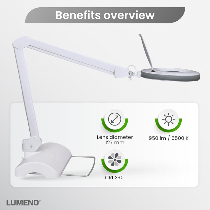 721x LED Magnifying Lamp 3 Dioptre Table Clamp