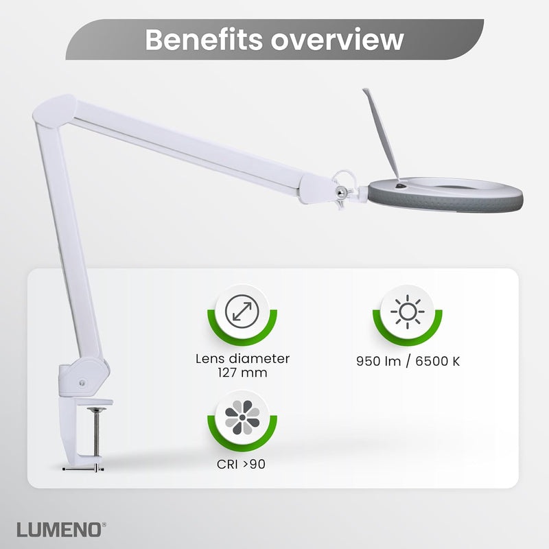 721x LED Magnifying Lamp 3 Dioptre Table Clamp