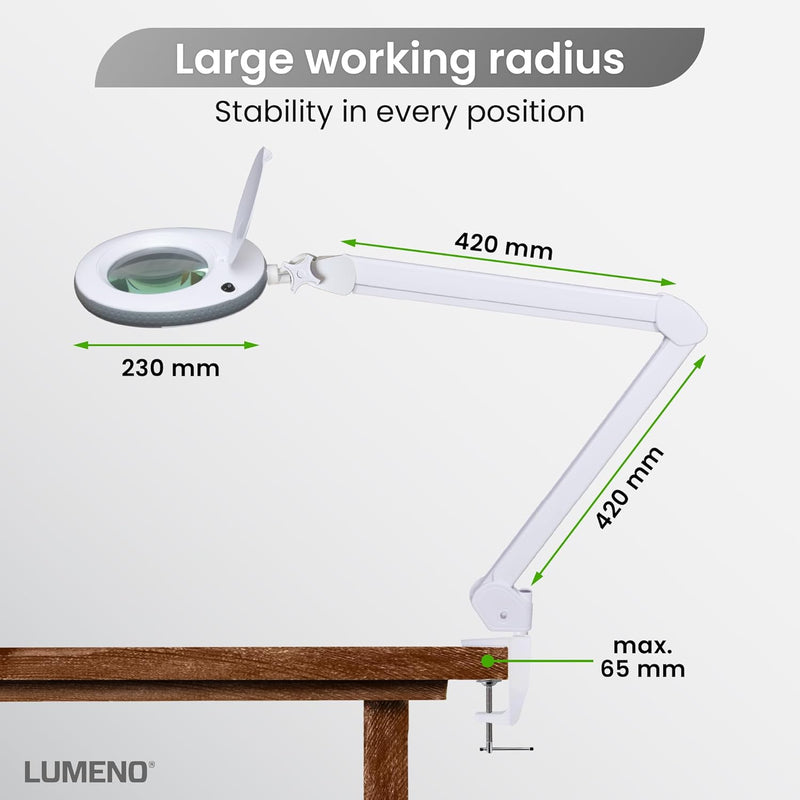 721x LED Magnifying Lamp 3 Dioptre Table Clamp