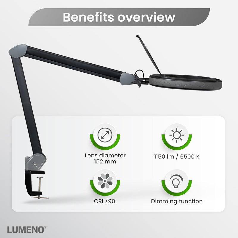 721x LED Magnifying Lamp 3 Dioptre Table Clamp
