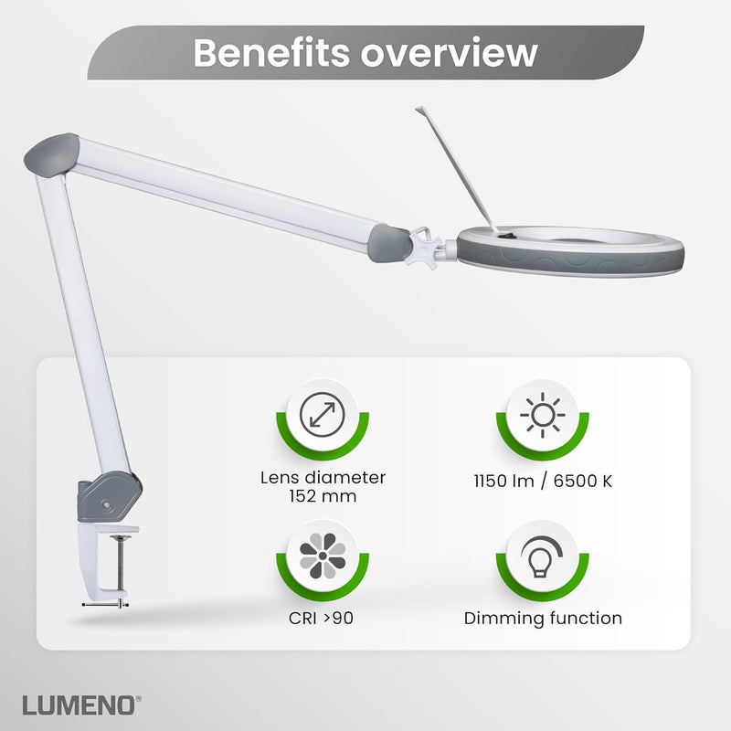 721x LED Magnifying Lamp 3 Dioptre Table Clamp