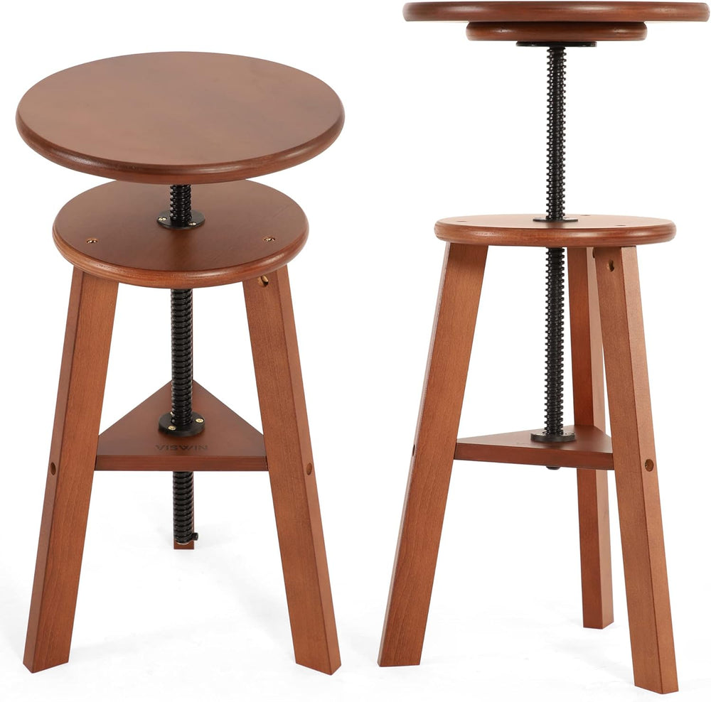 Wooden Drafting Stool 19-26" Adjustable Height Solid Beech