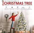 7FT Pre Lit Snowy Christmas Tree