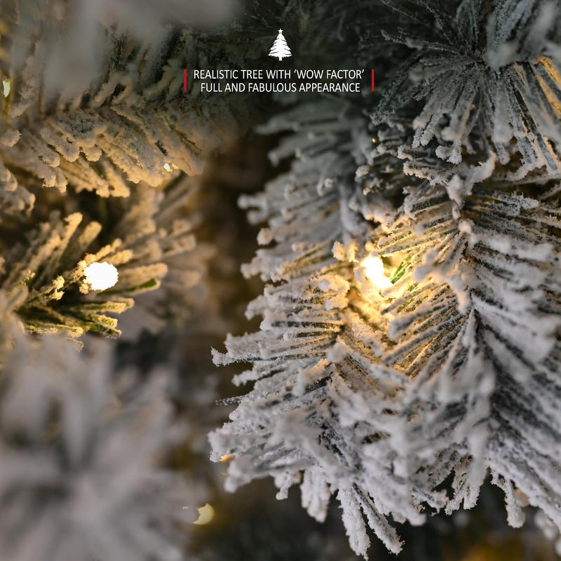 7FT Pre Lit Snowy Christmas Tree