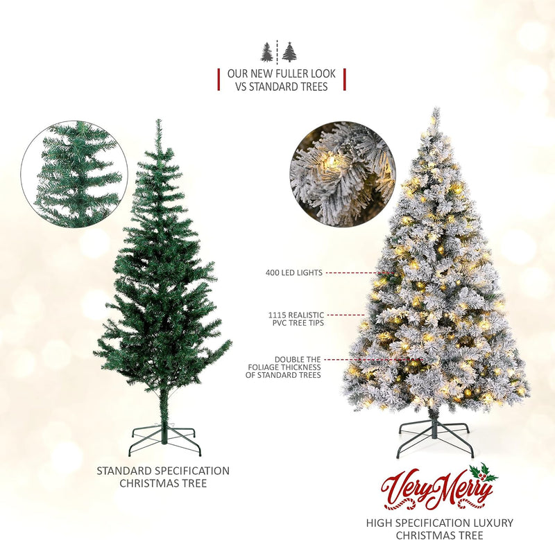 7FT Pre Lit Snowy Christmas Tree