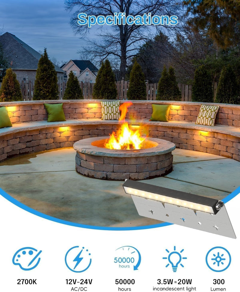 7inch LED Hardscape Lighting Kit with Timer Dusk (6 Pack)