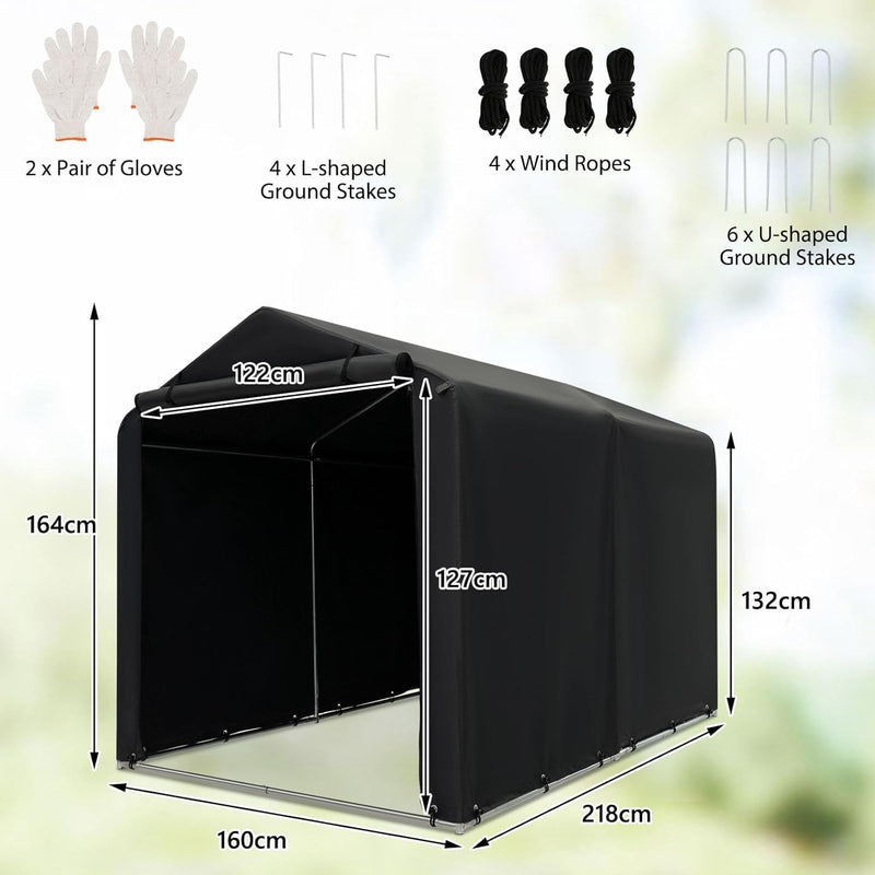 7x5.2FT Garden Storage Shed Waterproof Bike Motorcycle Tent